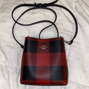 Coach mini bucket bag plaid PRICE FIRM
